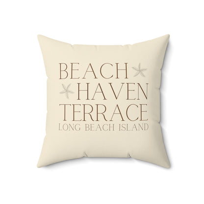 Driftwood Square Pillow, Beach Haven Terrace