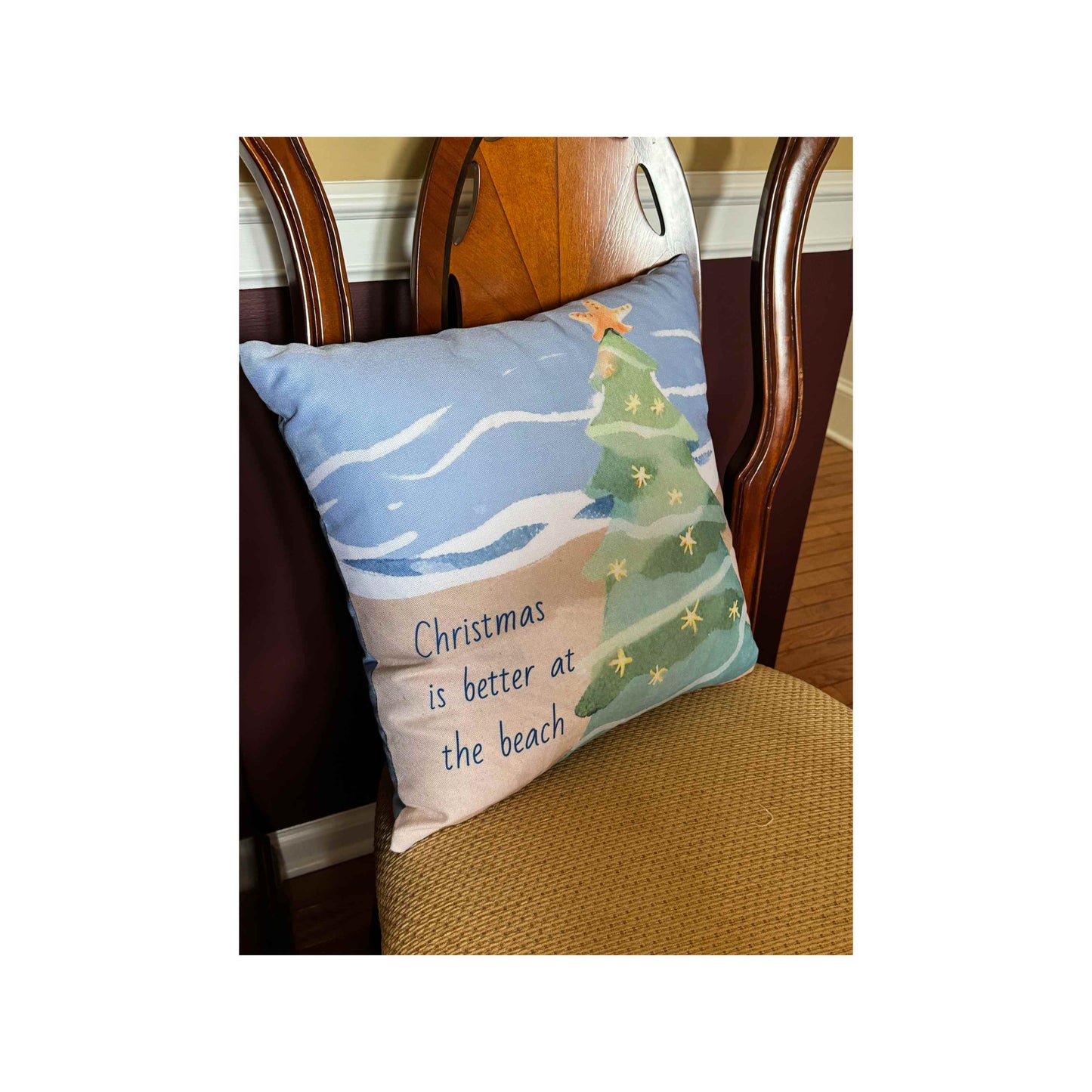 Christmas is better at the Beach Square Pillow