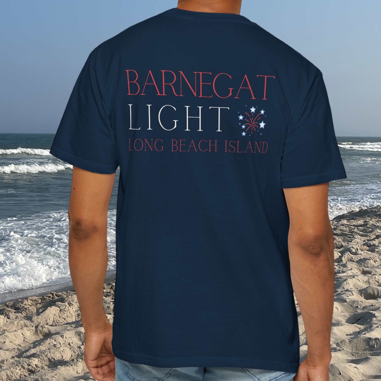 Patriotic Comfort Colors tee, Barnegat Light