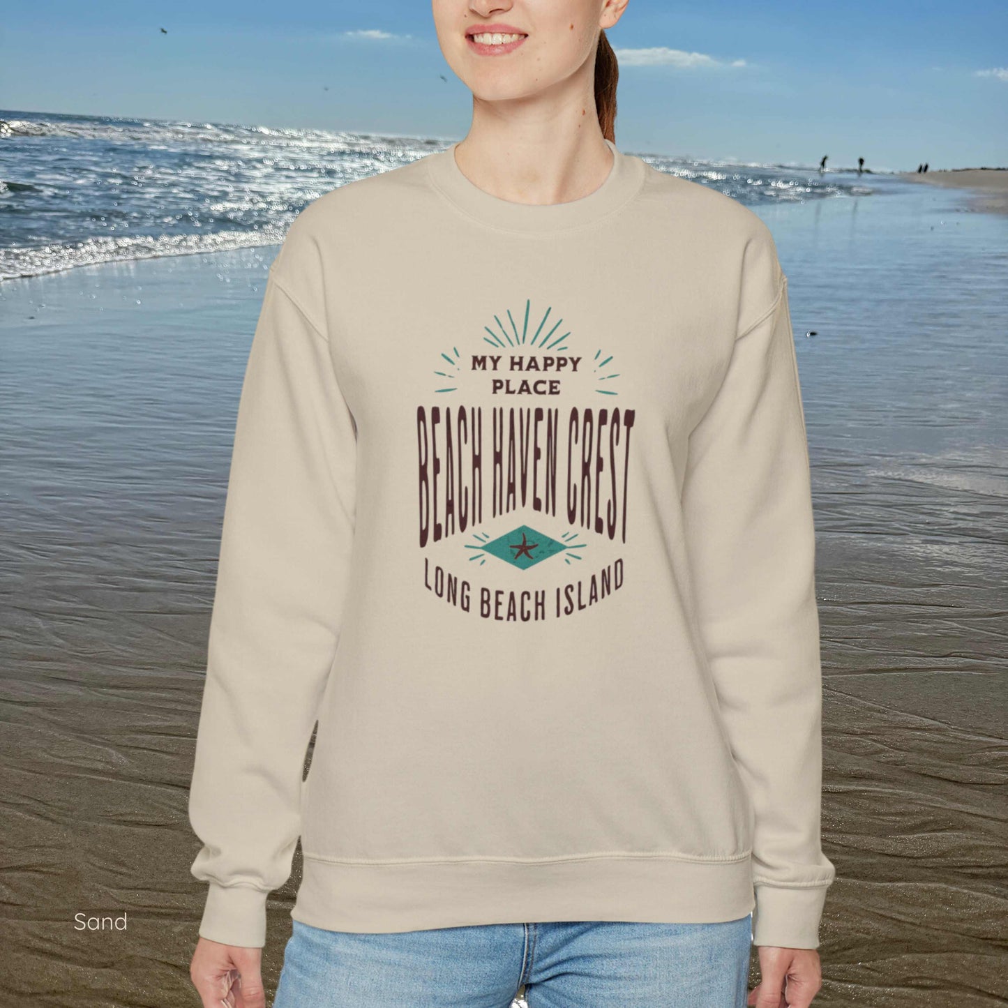 My Happy Place Sweatshirt, Beach Haven Crest