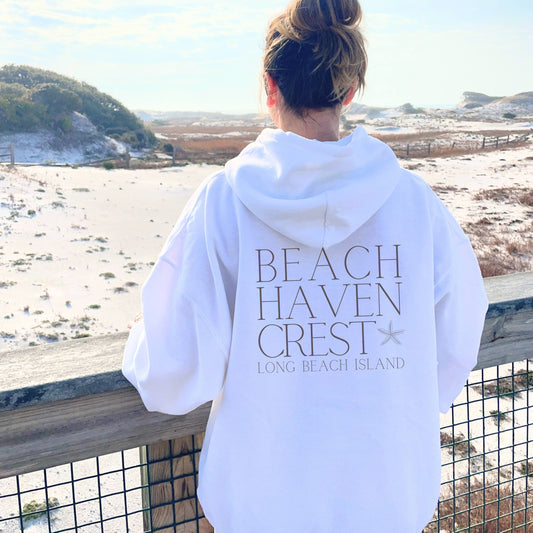 Driftwood Hoodie, Beach Haven Crest