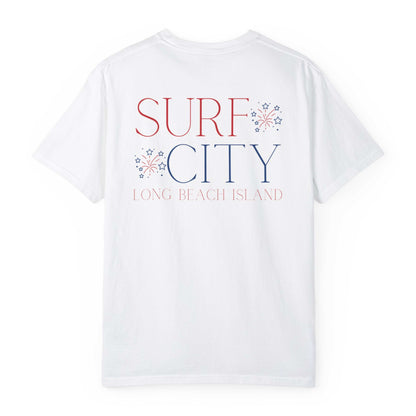 Patriotic Comfort Colors tee, Surf City