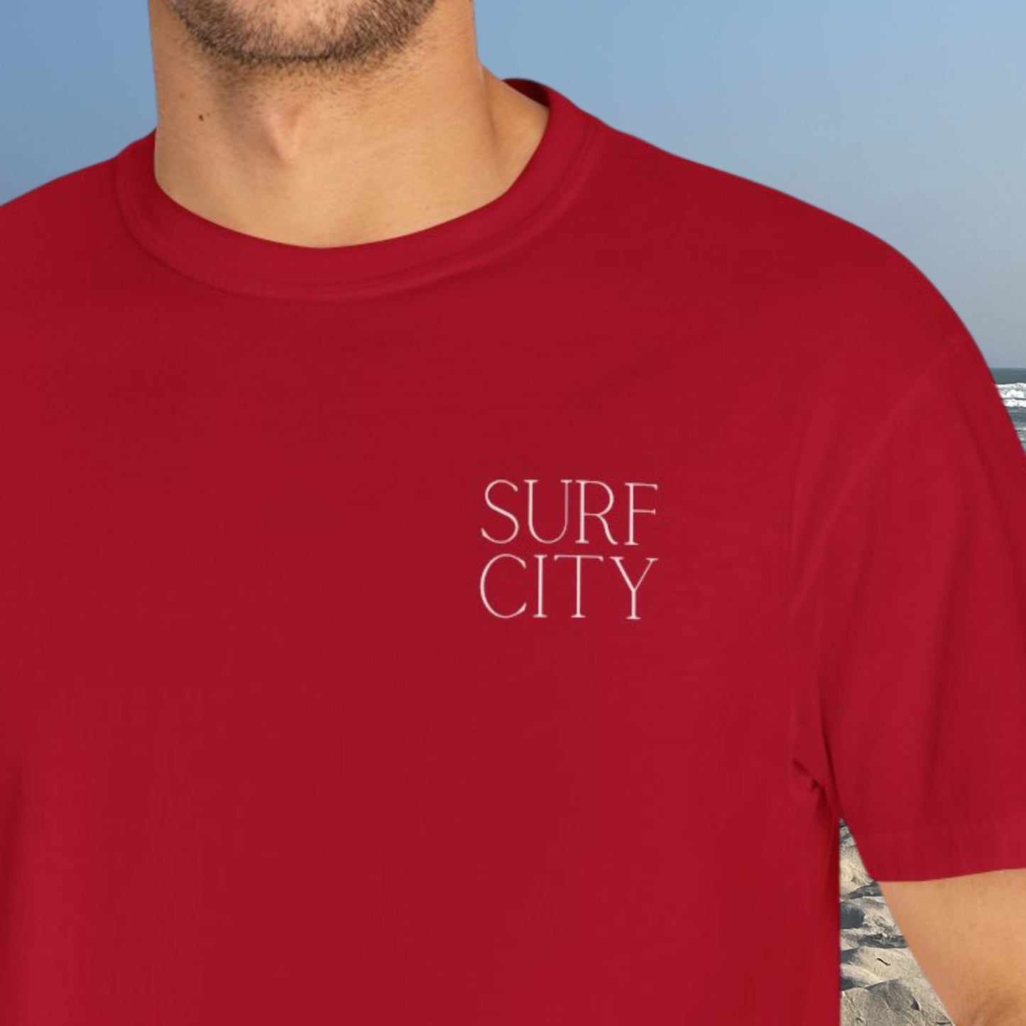 Patriotic Comfort Colors tee, Surf City