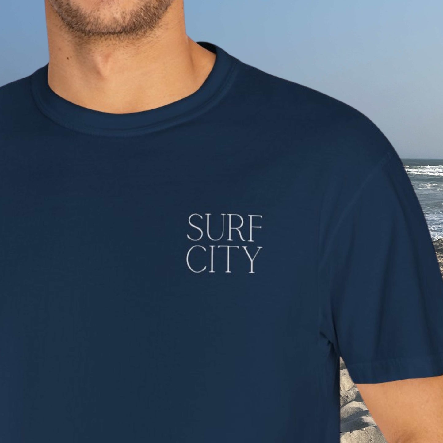 Patriotic Comfort Colors tee, Surf City