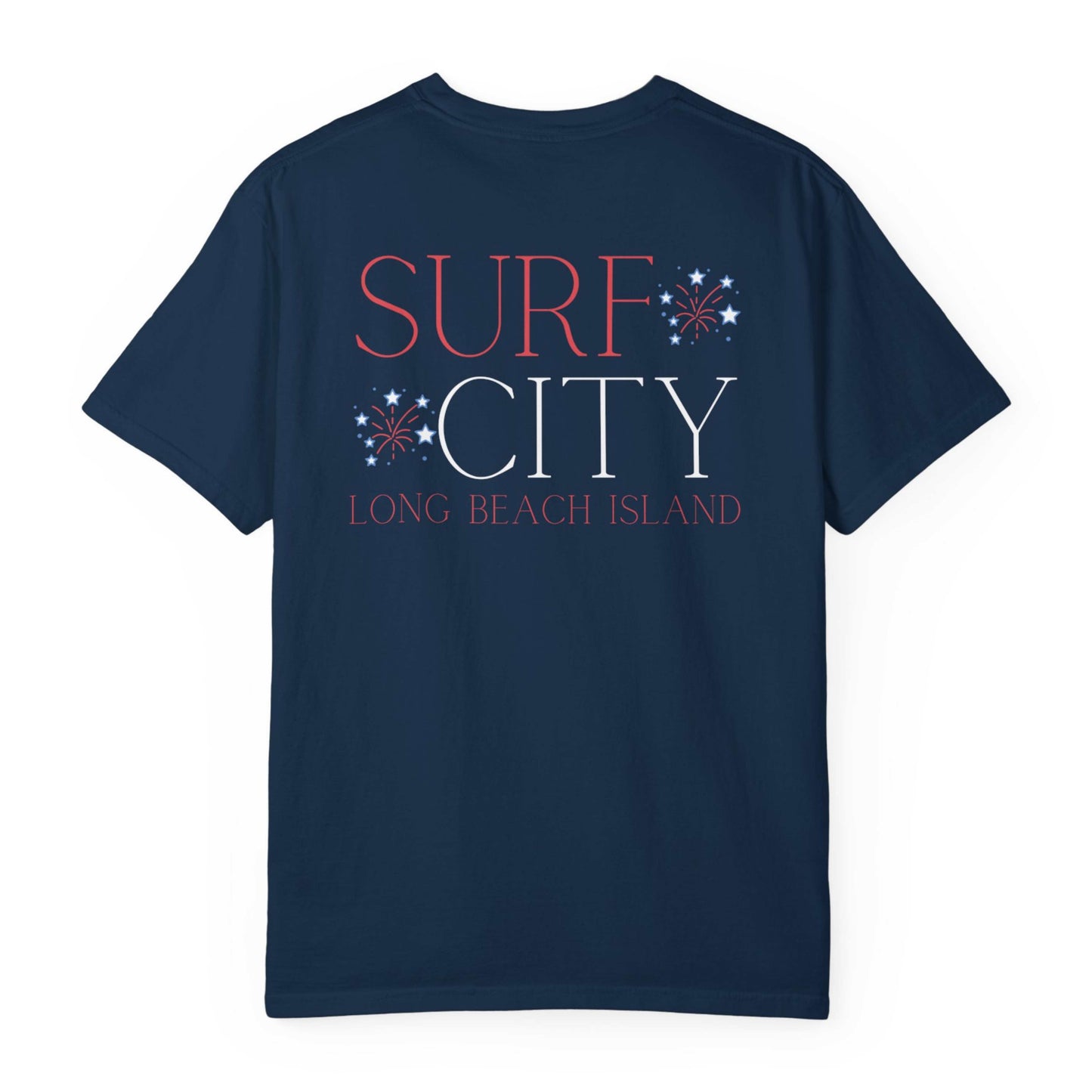 Patriotic Comfort Colors tee, Surf City