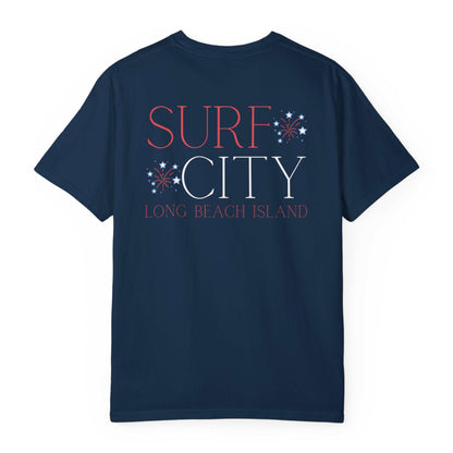 Patriotic Comfort Colors tee, Surf City