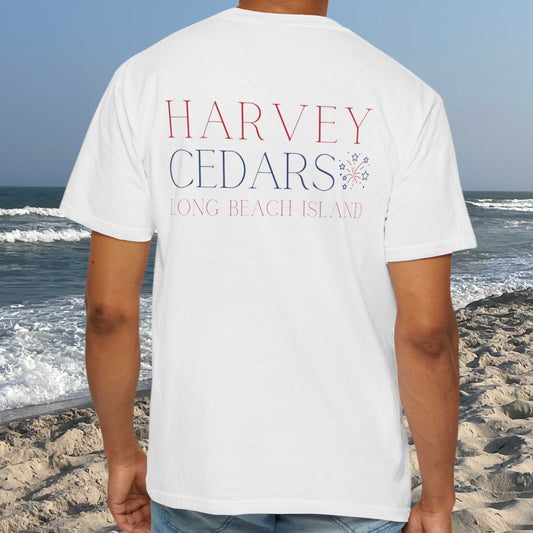 Patriotic Comfort Colors tee, Harvey Cedars