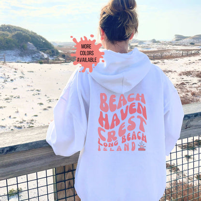 Coral wave Hoodie, Beach Haven Crest