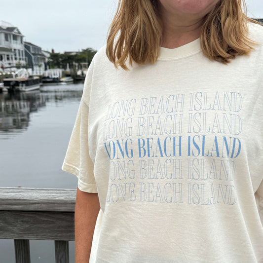 On Repeat Comfort Colors short sleeve tee, Long Beach Island