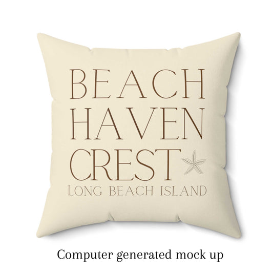 Driftwood Square Pillow, Beach Haven Crest