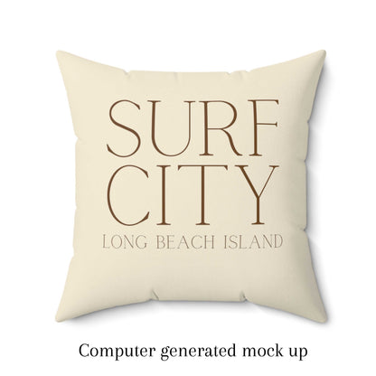 Surf City Driftwood Square Pillow