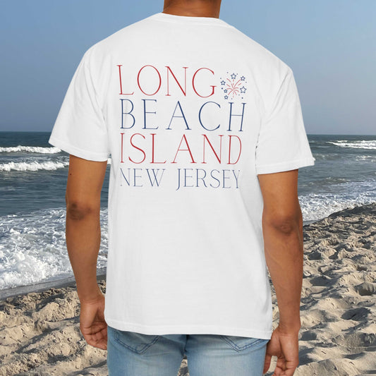 Patriotic Comfort Colors tee, Long Beach Island