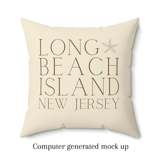 Long Beach island Driftwood Square Pillow