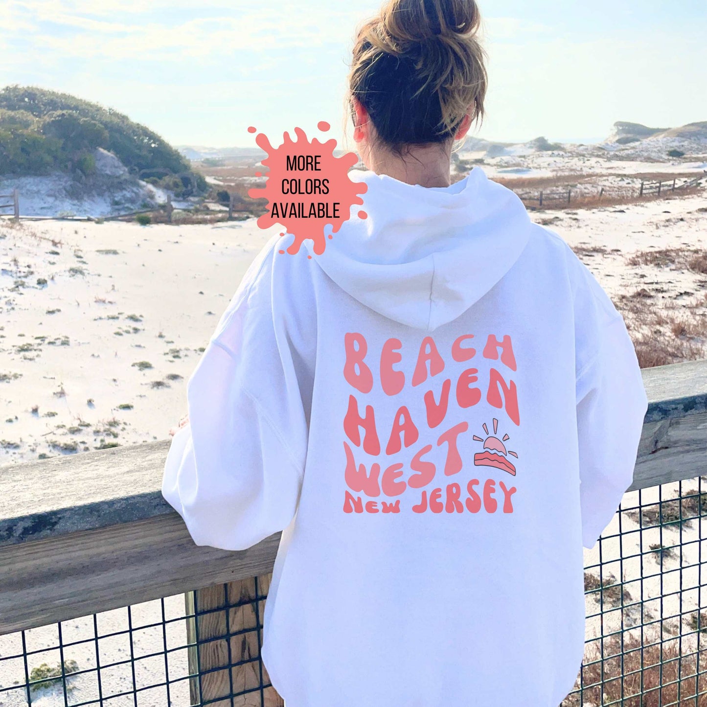 Coral wave Hoodie, Beach Haven West