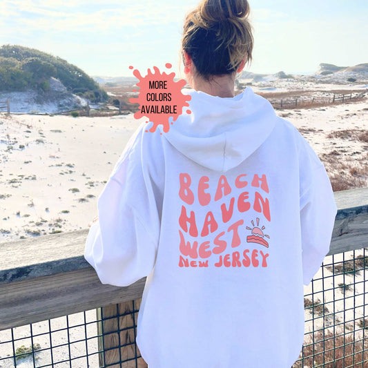 Coral wave Hoodie, Beach Haven West