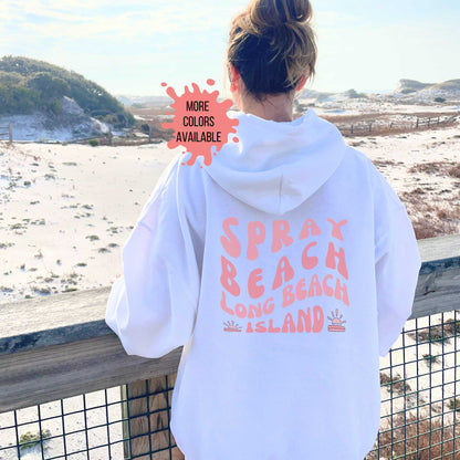 Coral wave Hoodie, Spray Beach