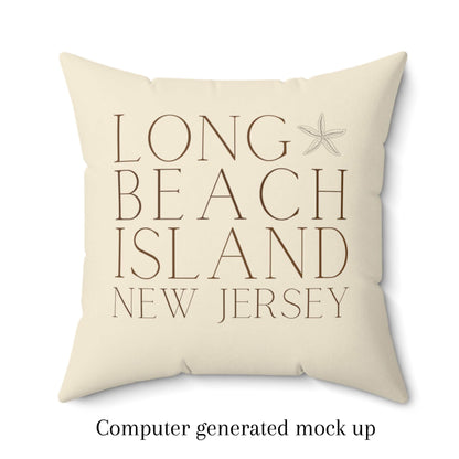 Long Beach island Driftwood Square Pillow