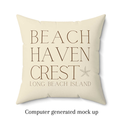 Driftwood Square Pillow, Beach Haven Crest