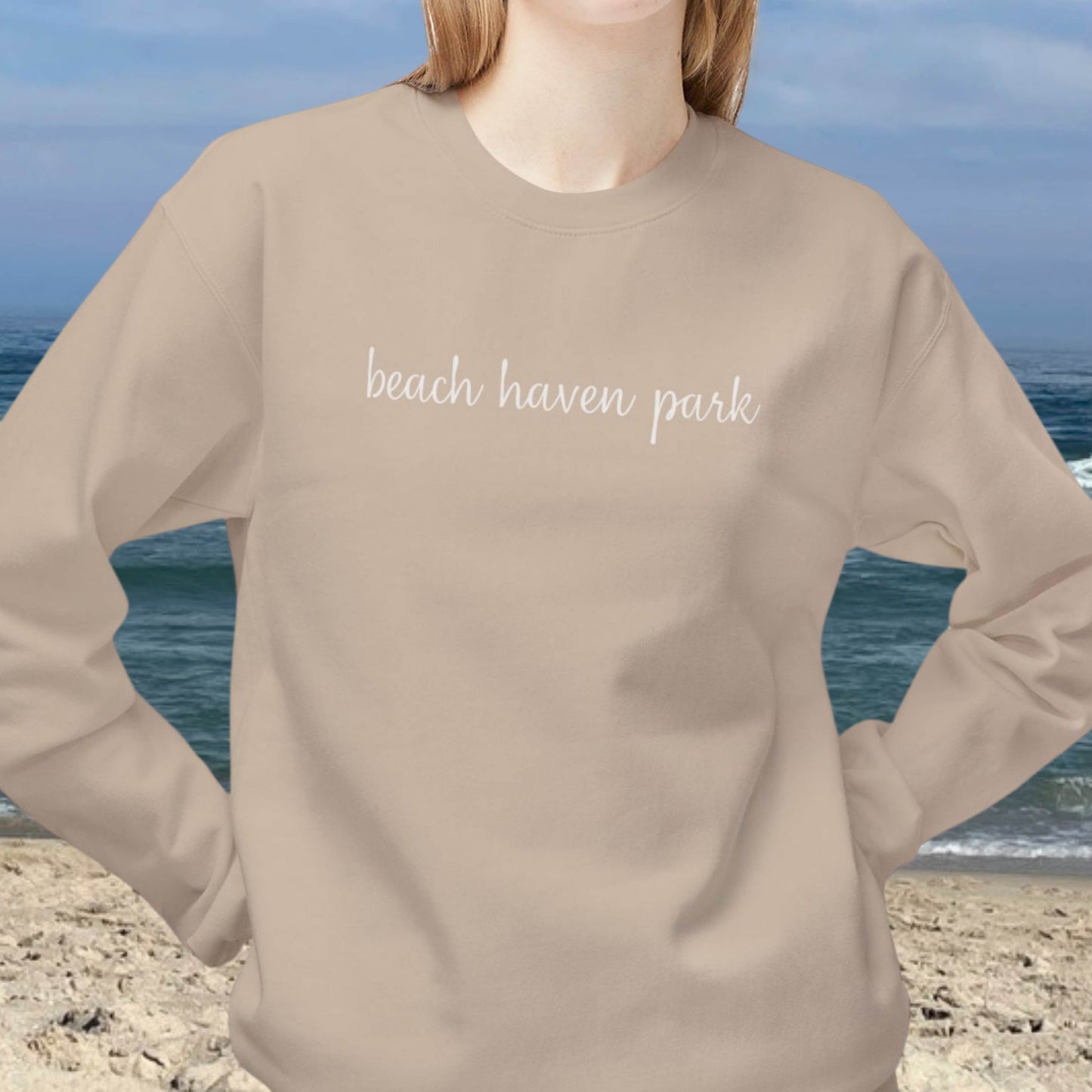 Breezy Days Crewneck Sweatshirt, Beach Haven Park