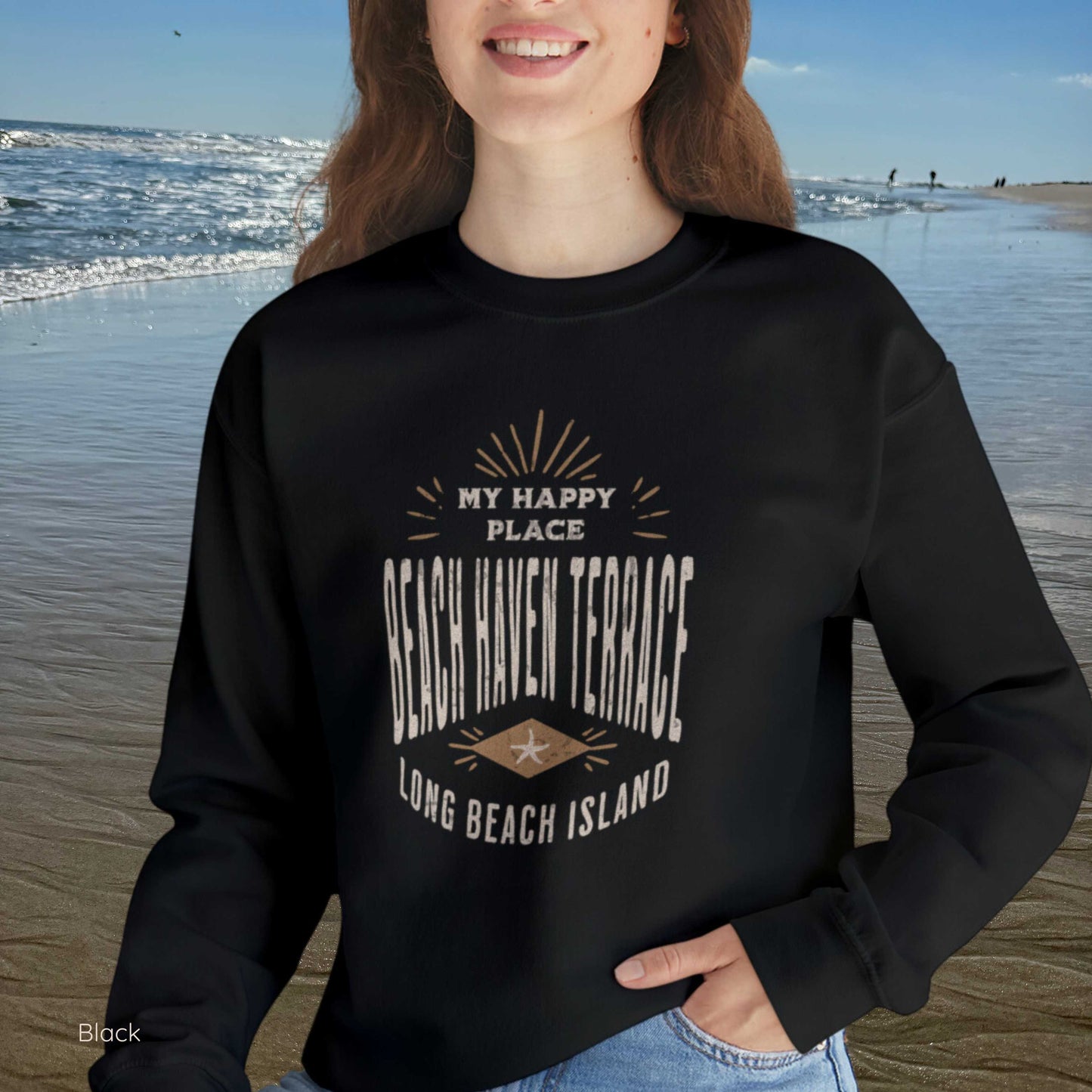 My Happy Place Sweatshirt, Beach Haven Terrace