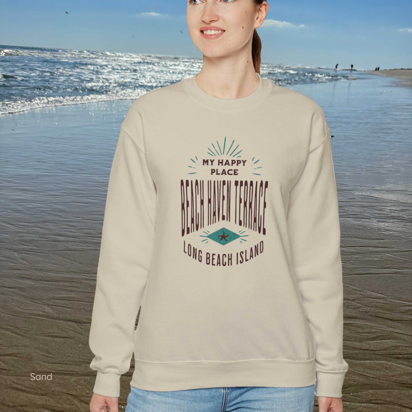 My Happy Place Sweatshirt, Beach Haven Terrace