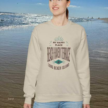 My Happy Place Sweatshirt, Beach Haven Terrace