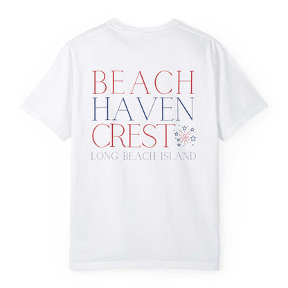 Patriotic Comfort Colors tee, Beach Haven Crest