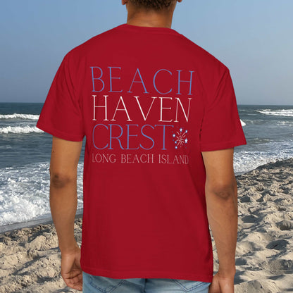 Patriotic Comfort Colors tee, Beach Haven Crest