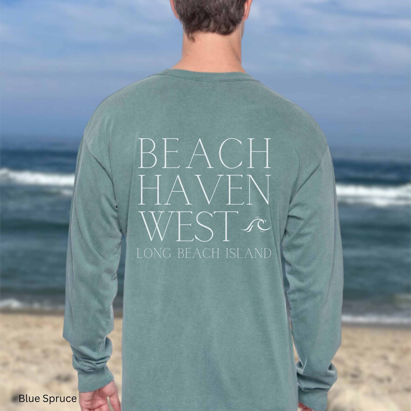 Waves Comfort Colors Long Sleeve Tee, Beach Haven West