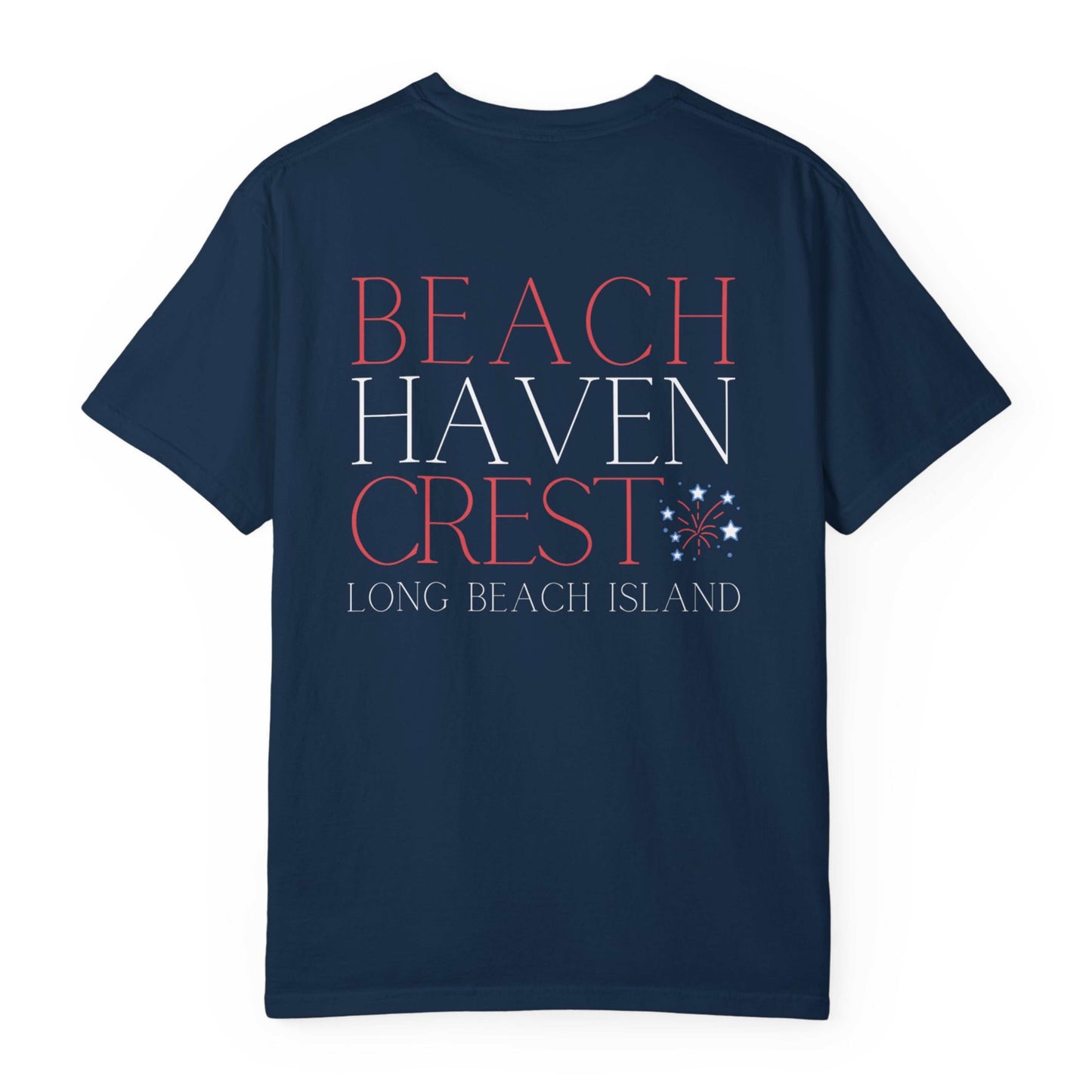 Patriotic Comfort Colors tee, Beach Haven Crest