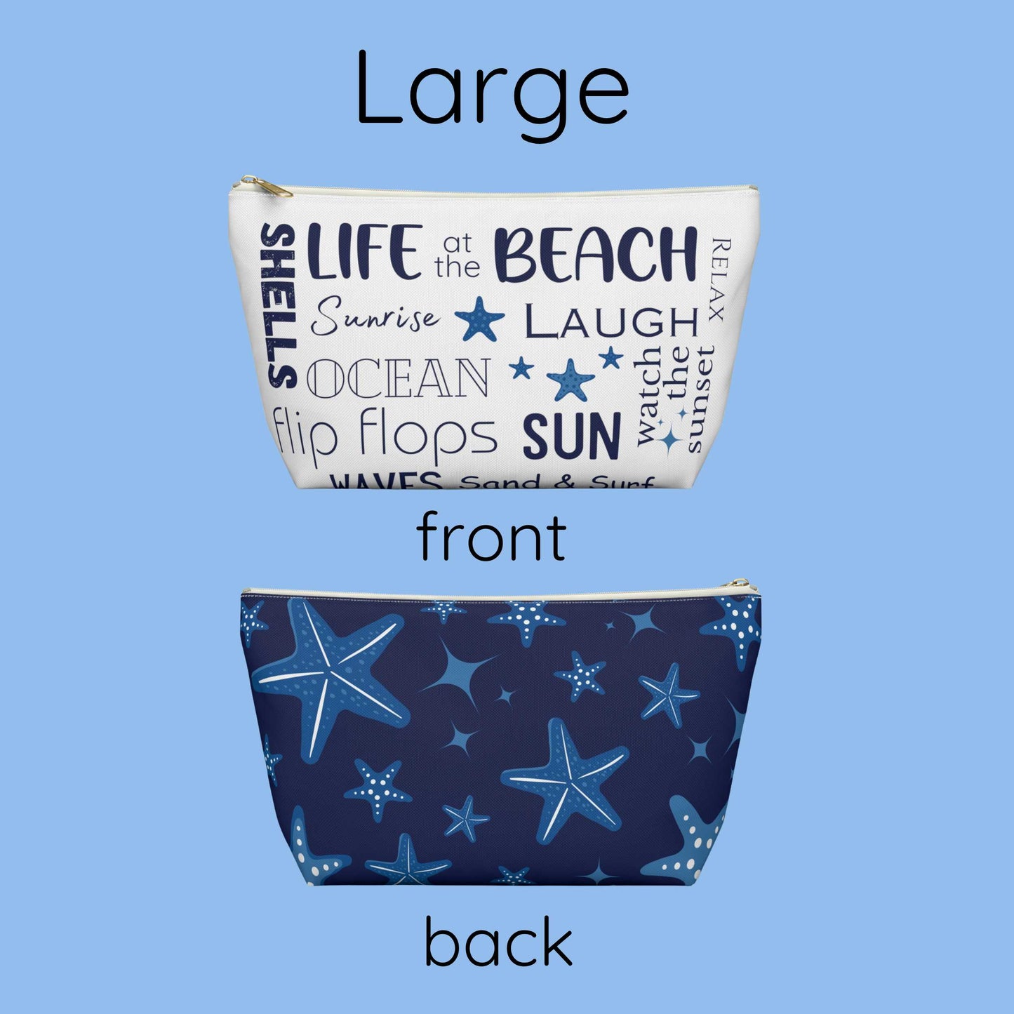 Beach themed accessory pouch, travel bag, makeup, catch all