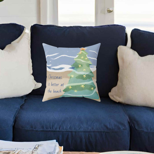 Christmas is better at the Beach Square Pillow