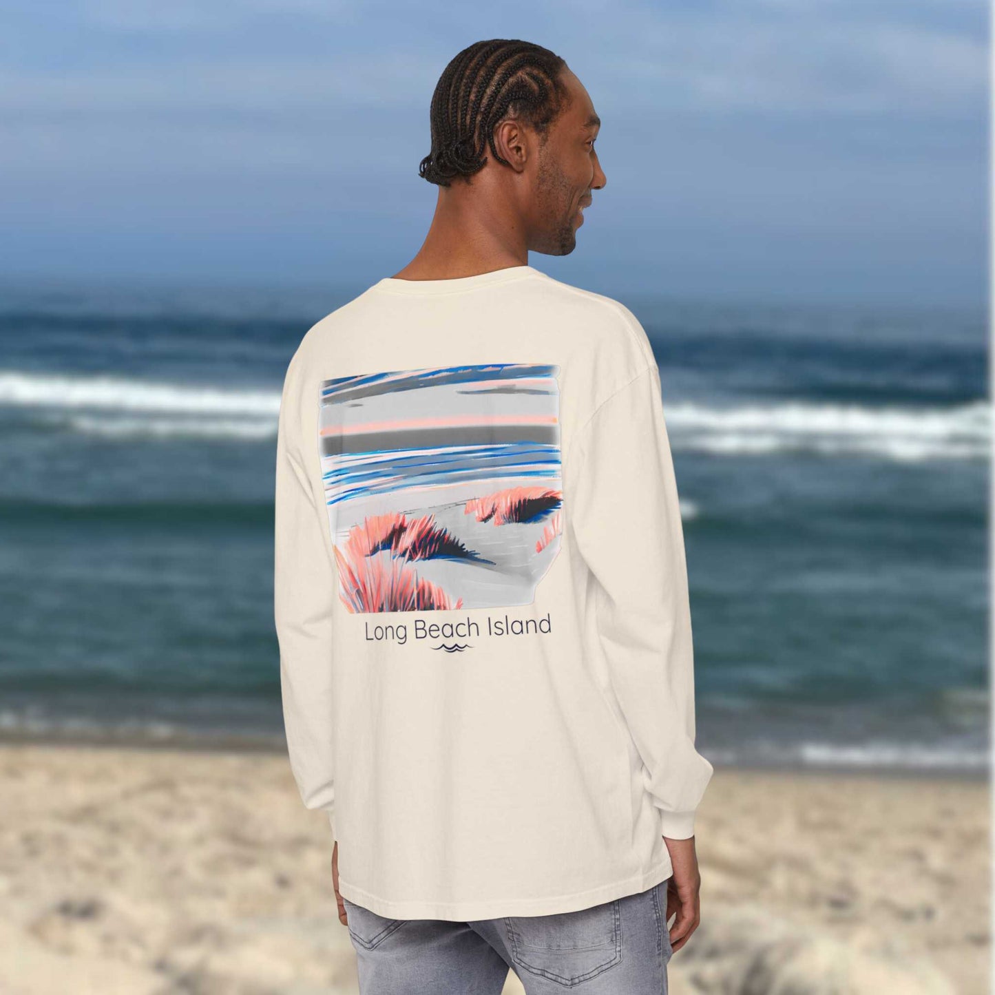 Local Summer watercolor beach Long Sleeve T-Shirt