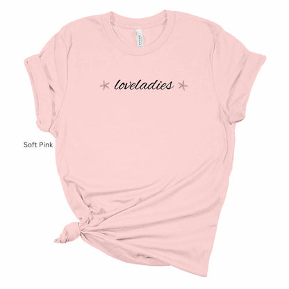 Loveladies script w starfish shirt