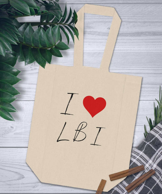 I heart LBI Double Wine Tote Bag