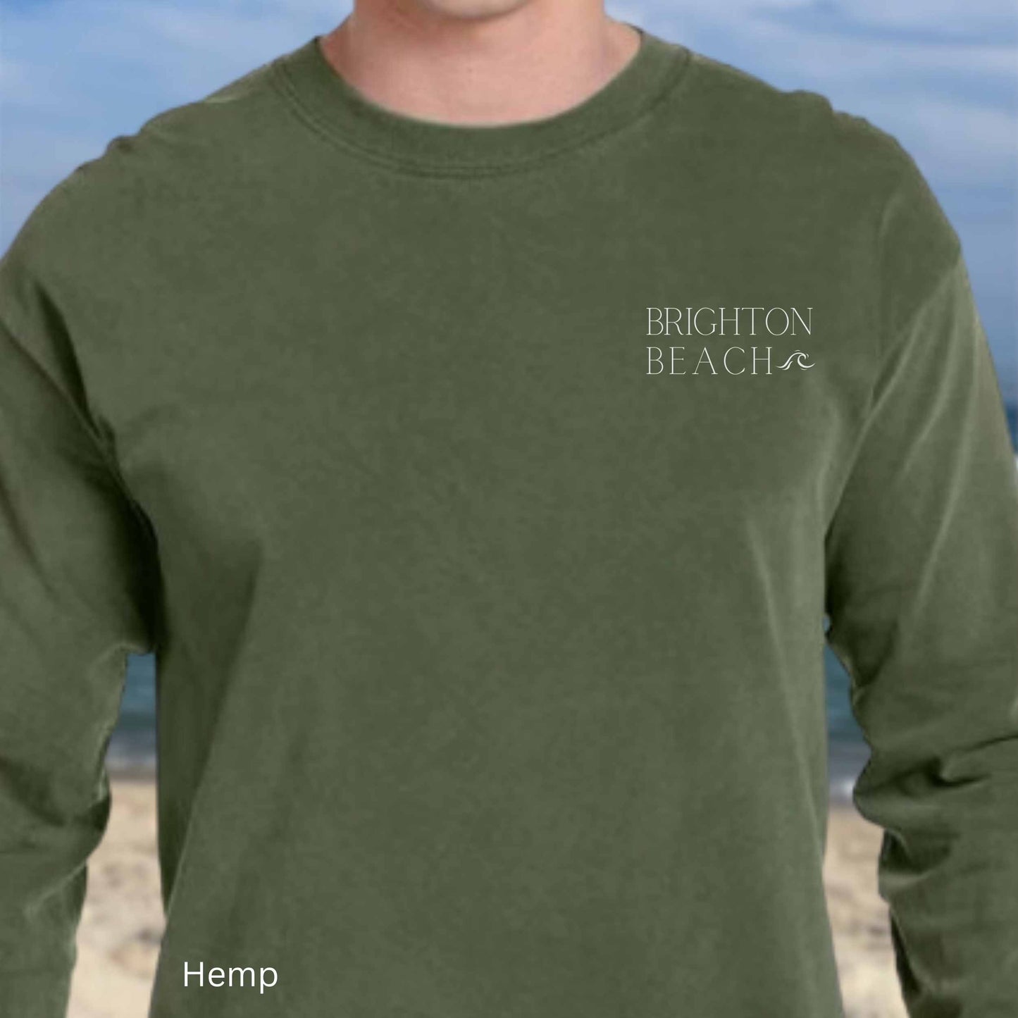 Waves Comfort Colors Long Sleeve Tee, Brighton Beach