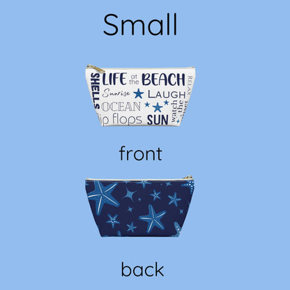 Beach themed accessory pouch, travel bag, makeup, catch all