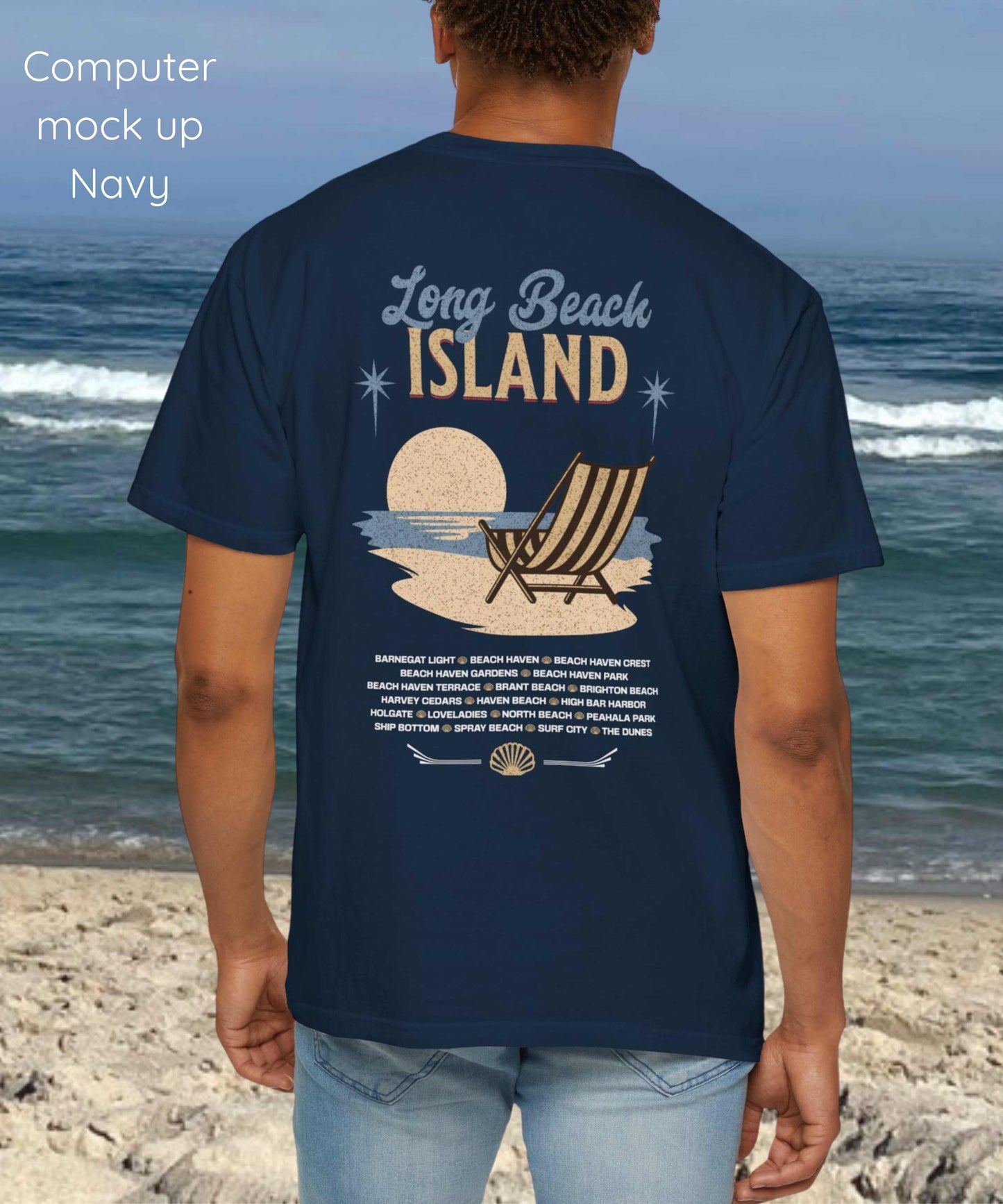 Night Swim Comfort Colors Short Sleeve Tee, Long Beach Island