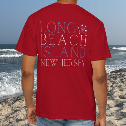 Patriotic Comfort Colors tee, Long Beach Island