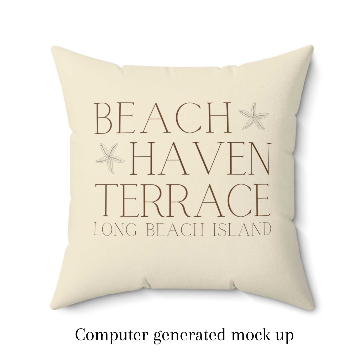 Driftwood Square Pillow, Beach Haven Terrace