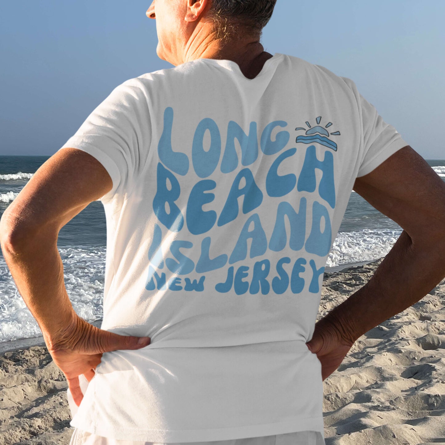 Blue Wave Comfort Colors Tee, Long Beach Island