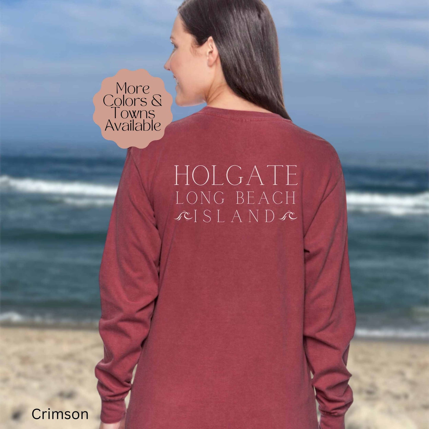 Waves Comfort Colors Long Sleeve Tee, Holgate