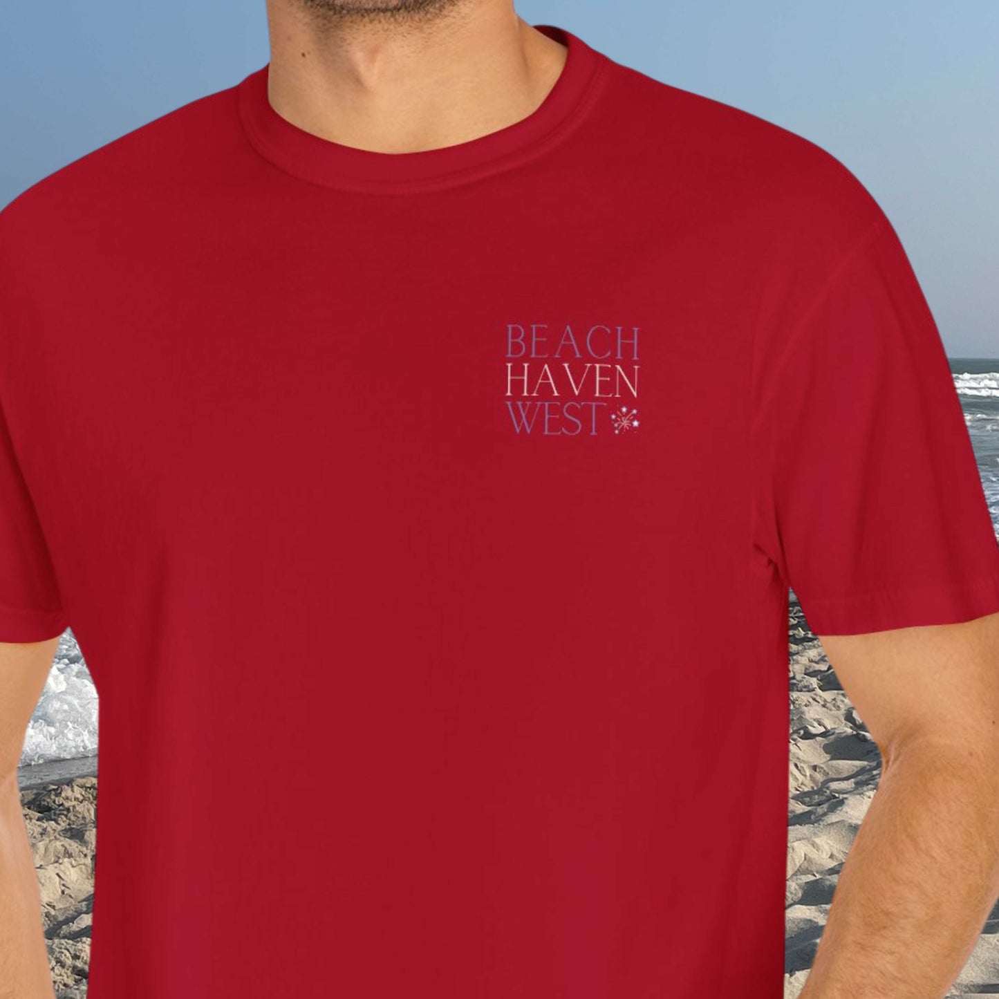 Patriotic Comfort Colors tee, Beach Haven West