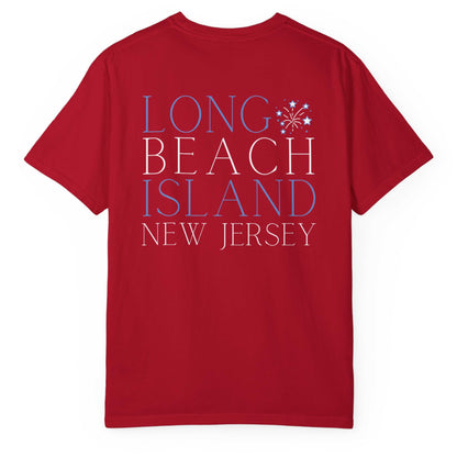 Patriotic Comfort Colors tee, Long Beach Island