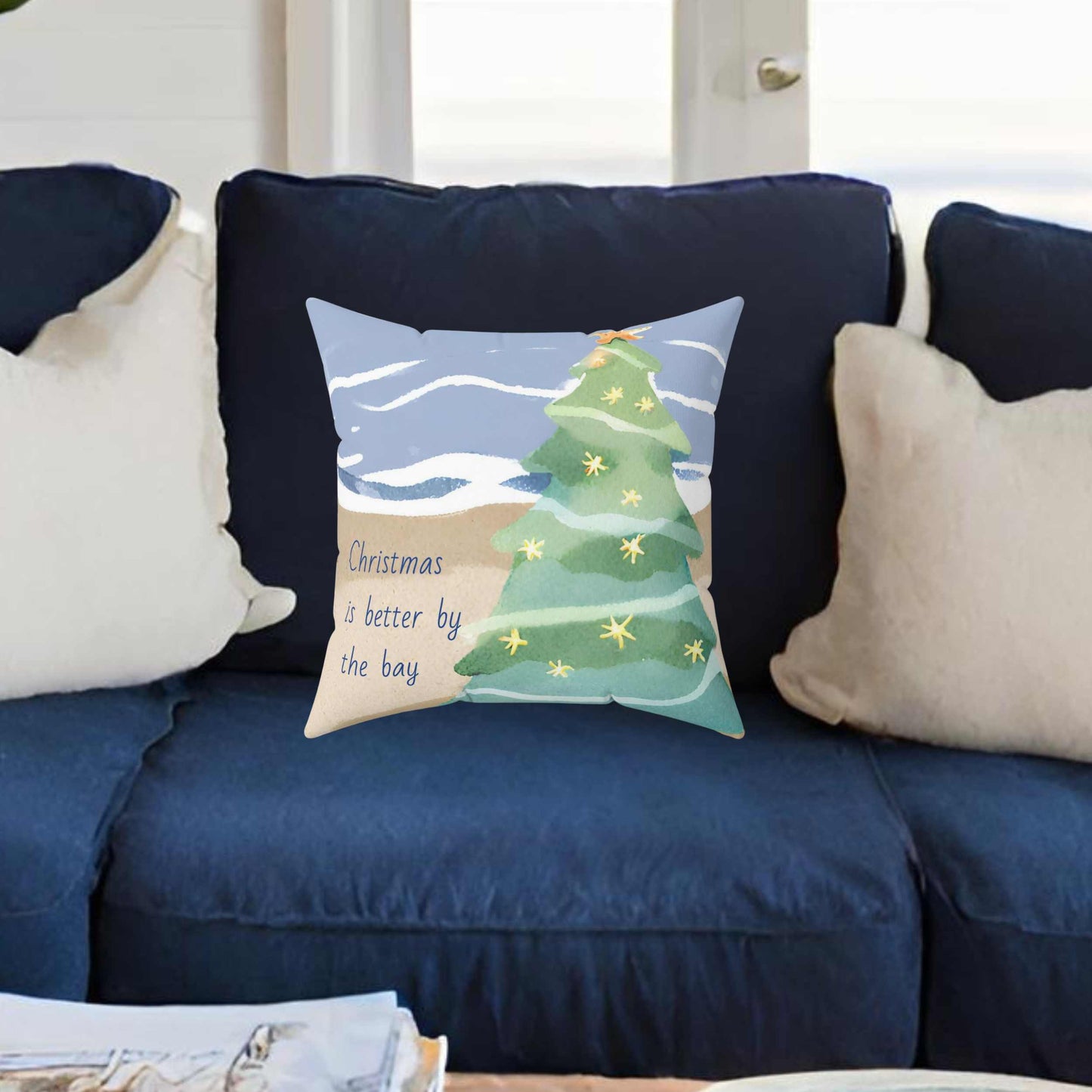 Christmas is better by the bay Square Pillow