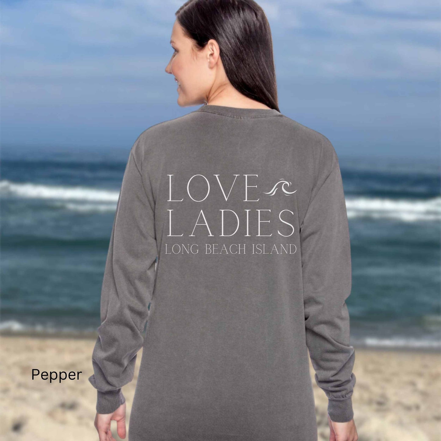 Waves Comfort Colors Long Sleeve Tee, Loveladies