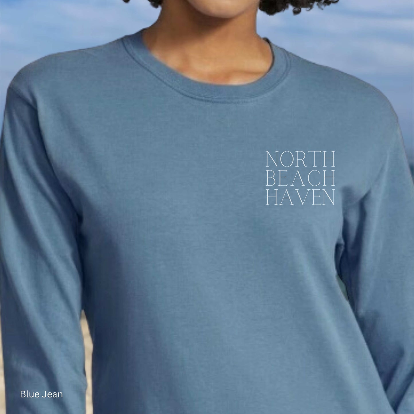 Waves Comfort Colors Long Sleeve Tee, North Beach Haven