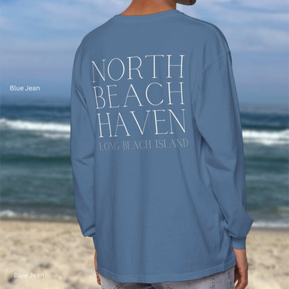 Waves Comfort Colors Long Sleeve Tee, North Beach Haven