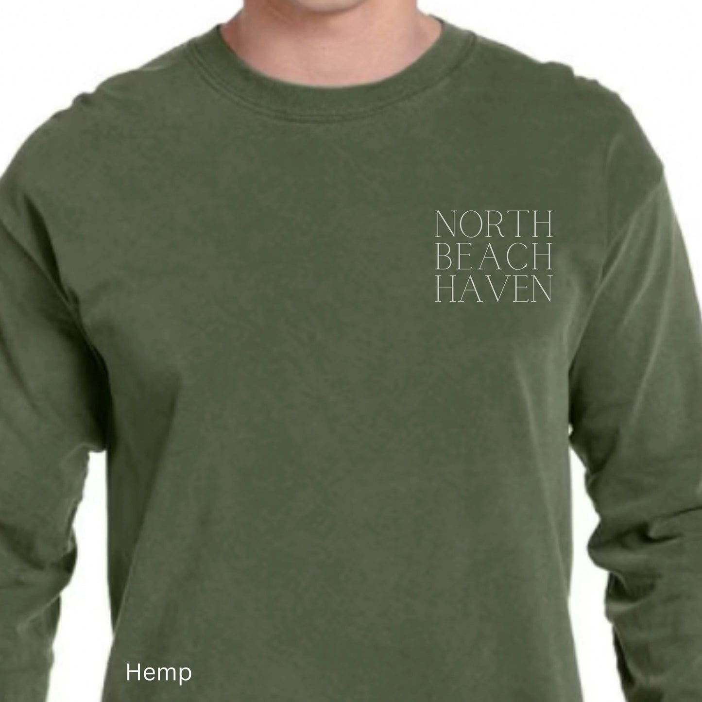 Waves Comfort Colors Long Sleeve Tee, North Beach Haven