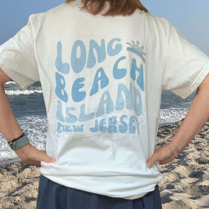 Blue Wave Comfort Colors Tee, Long Beach Island